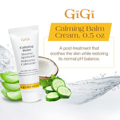 GIGI calming balm packaging, soothing post-treatment skin.