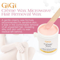 GIGI crème wax cream-rich formula nourishes skin during waxing.