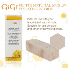 GIGI natural muslin strips close-up showing durable material for consistent removal