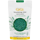 GIGI Nourishing Aloe hard wax beads in canister provide soothing, smooth results