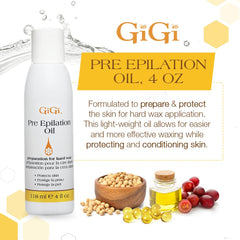 GIGI soybean oil formula nourishes skin before waxing sessions.
