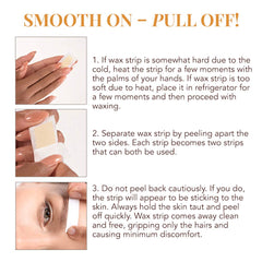 GIGI wax strips applied to the upper lip for precise shaping
