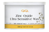 GIGI Zinc Oxide Ultra Sensitive Wax jar close-up showing creamy texture and barrier protection for sensitive skin.