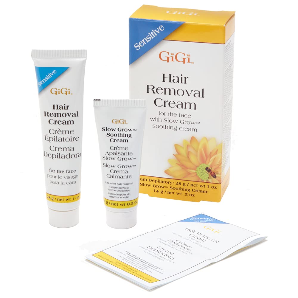 GIGI facial hair removal cream applied to the face for smooth, gentle results