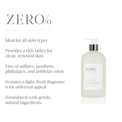 Gilchrist & Soames Zero% gel label closeup showing fragrance and free ingredients.