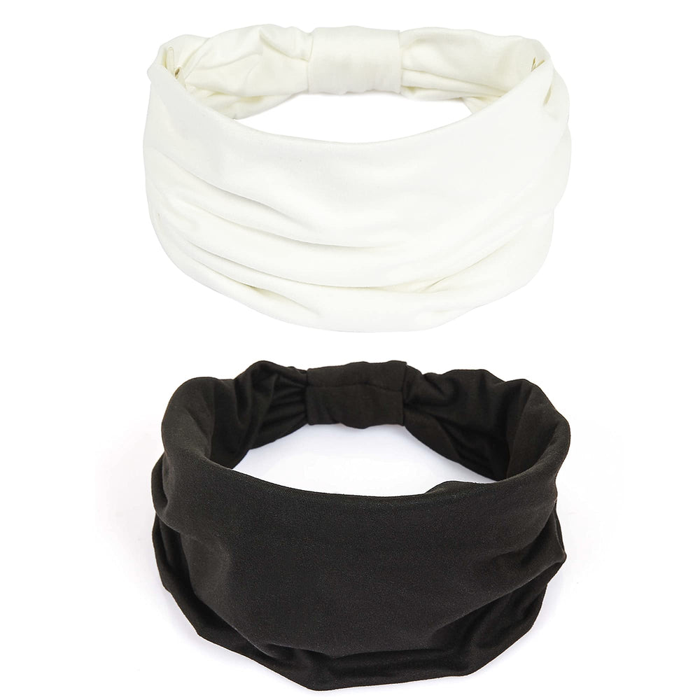 GiLi wide headband white close-up; soft absorbent fabric for sweat control