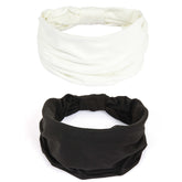 GiLi wide headband white close-up; soft absorbent fabric for sweat control