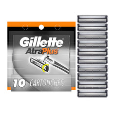 Gillette AltraPlus pivoting twin-blades refill for contour-following closeness.