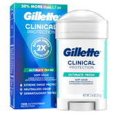 Gillette Clinical Protección, barra suave frente, sensación fresca durante todo el día.