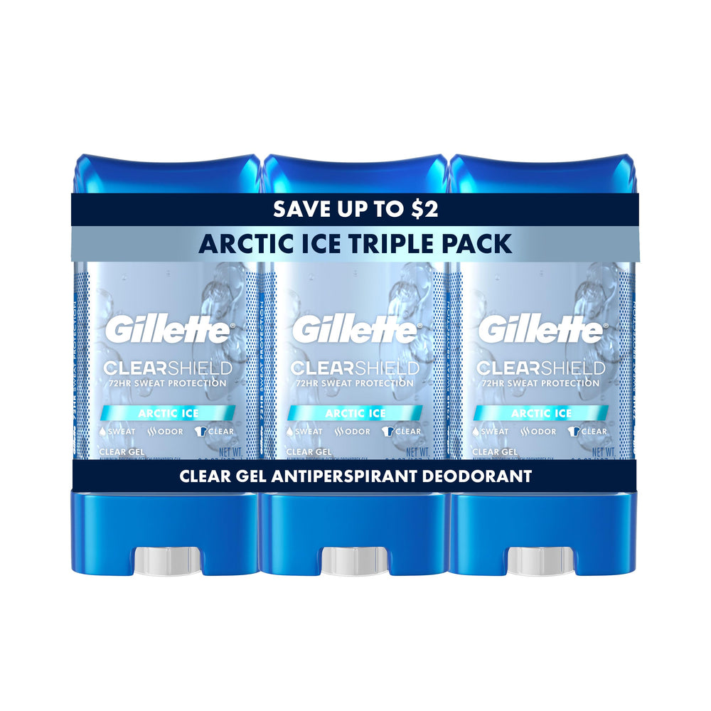 Gillette desodorante gel transparente con hielo ártico, sensación fresca todo el día.