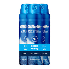 Gillette Dry Spray Cool Wave bottle showing all-day protection