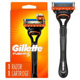 Gillette Fusion5 handle with an ergonomic grip for comfortable control during shaving