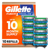 Gillette Fusion5 ProGlide refills close-up with lubrication strip for smoother glide.