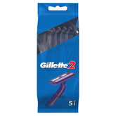 Gillette G2 disposable razor pack of five in box for on-the-go shaving