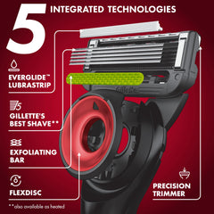 Magnetic stand holding Gillette Labs 49ers Edition razor for easy access