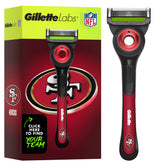 Gillette Labs 49ers Edition razor handle with ergonomic grip for precise control