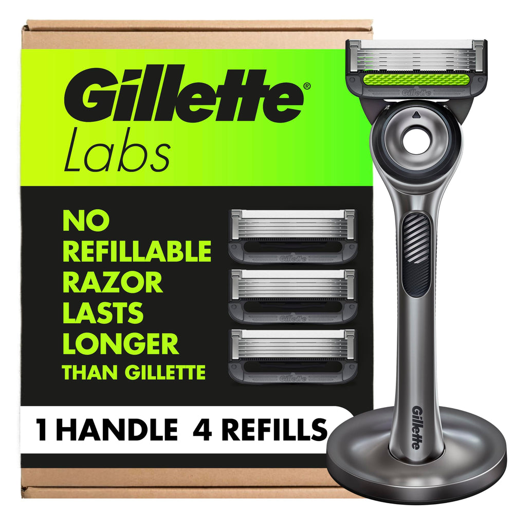 GilletteLabs exfoliating-bar handle showing built-in exfoliating bar for smoother prep