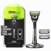 Gillette Labs exfoliating-bar handle showing built-in exfoliant for pre-shave prep.