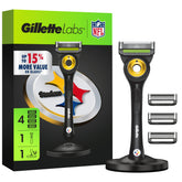 Gillette Labs Steelers Edition razor handle with premium grip for controlled shaving.
