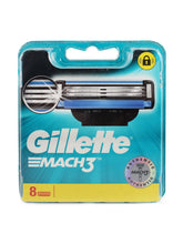 Gillette Mach 3 8-pack blades ready for precise, smooth shaves on Mach 3 family razors.
