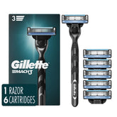 Gillette Mach3 razor handle closeup for a steady grip during daily shaves.