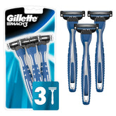 Gillette Mach3 razor close-up with three blades for smooth glide and comfort