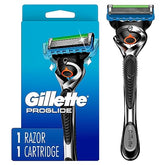 Gillette ProGlide razor handle with ergonomic grip for comfortable daily shaving.