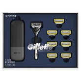Gillette ProGlide Shield premium razor handle with ergonomic grip for a smooth shave.