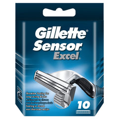 Gillette Sensor Excel blades pack of 10 for a smooth, comfortable shave every day.