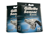 Gillette Sensor Excel cartridge front view, smooth shave design.