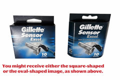 Gillette Sensor Excel cartridge in hand, comfortable grip during use.