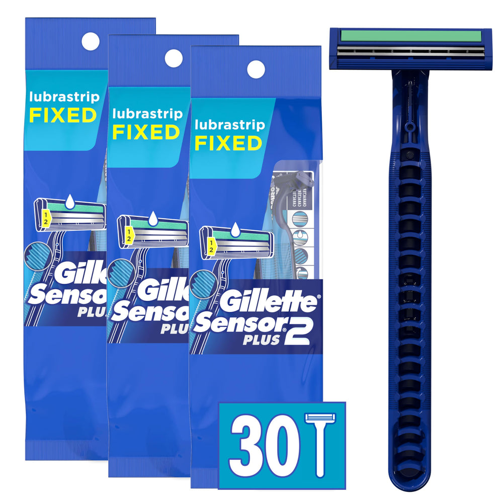 Gillette Sensor2 Plus fixed razor blue pack3 for a reliable shave.