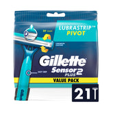 Gillette Sensor2 Plus pivoting head guides the blade for a comfortable shave.
