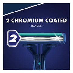 Gillette Sensor2 Plus pivoting head follows facial contours for close comfort.