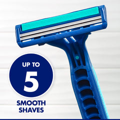 Gillette Sensor2 Plus twin blades deliver a close, smooth shave.