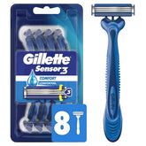 Gillette Sensor3 Comfort razor with ergonomic-handle for precise control on every shave.
