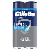 Gillette Series 3X Action Shave Gel twin-pack can with hydration for a smooth shave