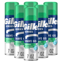 Gillette Series 3X Sensitive gel swatch highlights hydration for sensitive skin