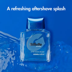 Gillette Series Cool Wave bottle cap close-up shows secure seal and premium feel
