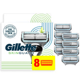 Gillette SkinGuard blade refill packaging highlighting value and convenience for everyday shaves.