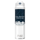 Gillette SkinGuard shave gel foam lather for a smooth, protective shave.