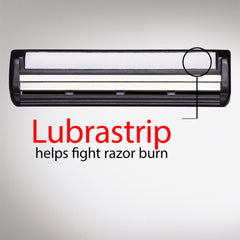 Gillette TRAC II Plus Lubrastrip comfort on blades for glide and irritation reduction.