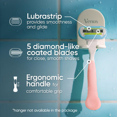 Gillette Venus 5-blades diamond-coated blades deliver a lasting smooth shave.