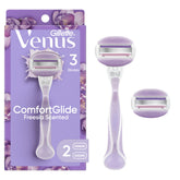 Gillette Venus ComfortGlide Freesia handle with non-slip grip for precise shaving.
