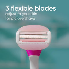 Three blades provide a closer shave with precision.