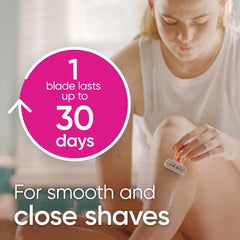 Gillette Venus pivoting head guides curves for comfortable shaving