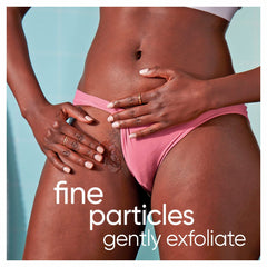 Gillette Venus intimate exfoliant texture close-up shows gentle exfoliation.