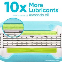 Pivoting head on Venus refill adapts to curves for easier shaving