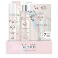 Gillette Venus razor with Irritation Defense Bar close-up for a smooth shave.