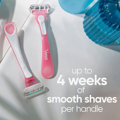 Gillette Venus Sensitive with SkinElixir lubrastrip close-up showcases glide and protection.